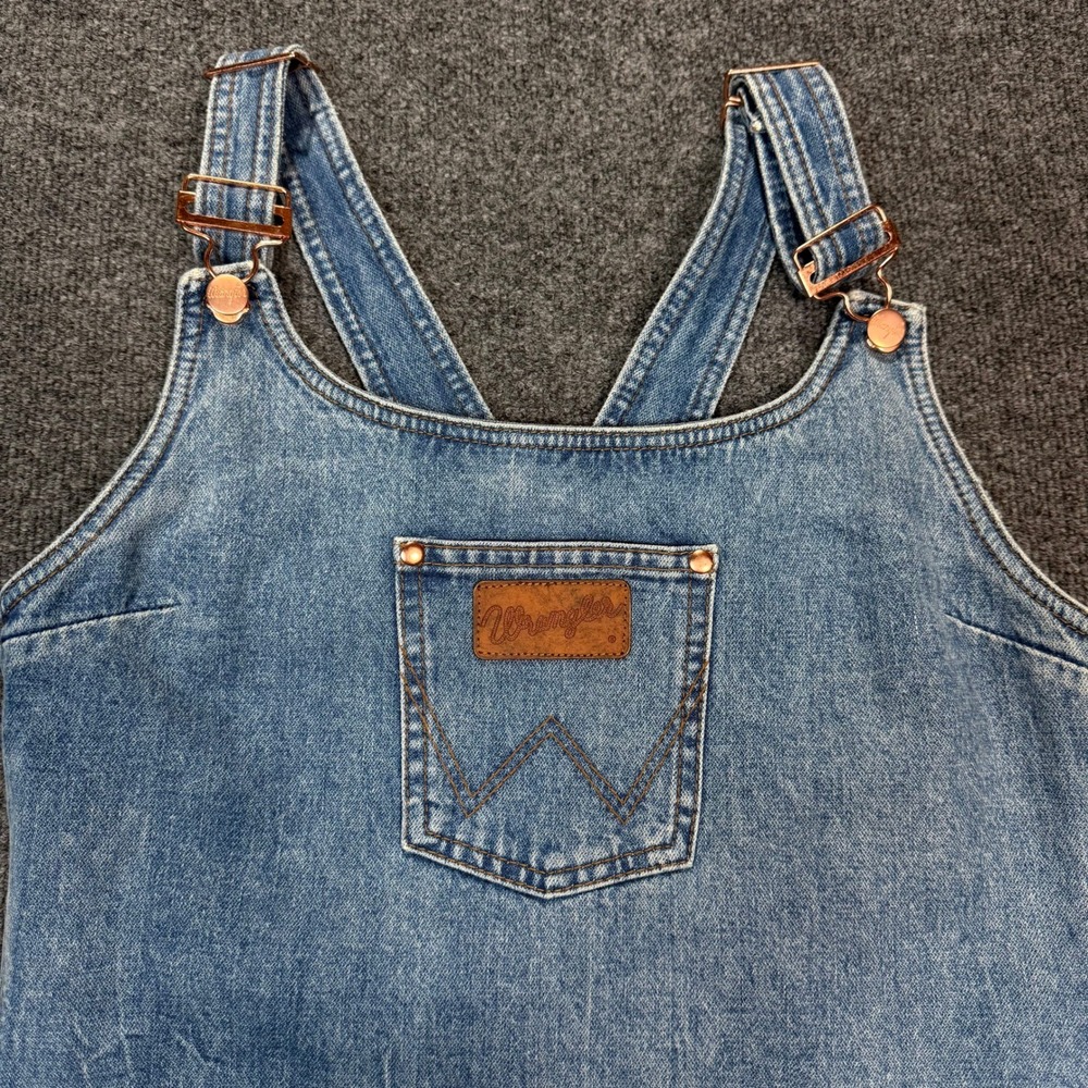 NWT Wrangler x Staud The Overall Dress Blue Denim Mini Pinafore Womens Size M - Picture 3 of 8